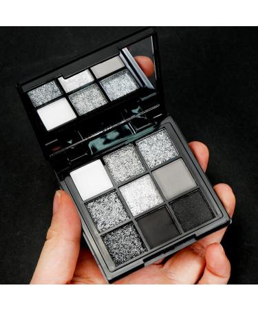 MorLuks Smokey Eyeshadow Palette 9 Colors Halloween Makeup Eyeshadow Eye Shadow Goth Black Silver Grey Long Lasting Dark Eyeshadow Makeup Kit for Girls Gift Kit for - Buy Online on GoSupps.com