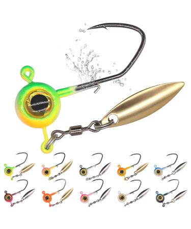 XFISHMAN-Crappie-Jigs-Marabou-Feather-Hair-Jigs-for-Crappie-Fishing-baits-and-Lures Kit Panfish Trout 1/8 1/16 1/32 oz