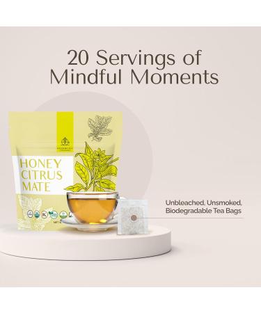 Palermo Organic Yerba Mate Tea Bags - Honey Citrus with Ginger & Turmeric | 20 Count | Energizing Antioxidant-Rich Vegan Gluten-Free - Buy Online on GoSupps.com