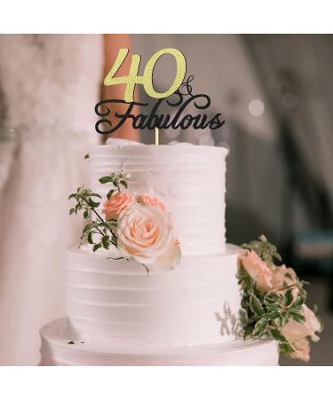 Sumerk Glitter 40 & Fabulous Cake Topper 40th Birthday Cake Picks 40th Anniversary Cake Topper Party Decorations Supplies - Buy Online on GoSupps.com