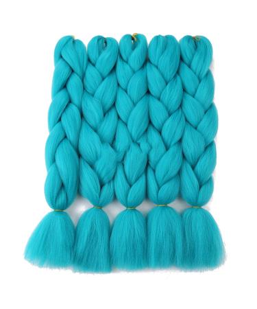 Clke Kanecalon Jumbo Braids - 24 Synthetic Hair Extensions for Afro Styles - Light Blue - 5 Pieces for Braids & Crochet - Buy Online on GoSupps.com