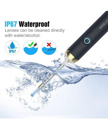 NIUQICT Ear Cleaner 1080P Camera with Lights - Ear Wax Removal Tool Kit 9 Pcs - Wireless Otoscope for Kids, Adults & Pets - Golden Black - Buy Online on GoSupps.com