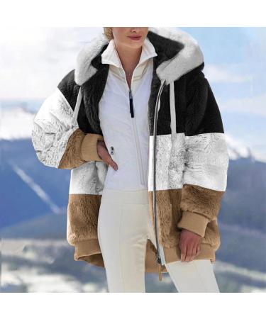 Hanxiulin Women's Oversized Winter Coat & Plush Hoodie Jacket - Breathable Warm & Elegant 5XL Khaki Hiking Jacket in Color Variants - Buy Online on GoSupps.com