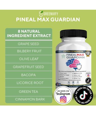 GREENVIFY PinealMax Guardian Extra Strength Dietary Supplement 60 Capsules with Vitamins and Herbal Blend (1) - Buy Online on GoSupps.com