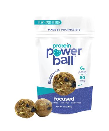 Protein Balls by Protein Power Ball | On-The-Go Protein Snacks | Gluten Free, Dairy Free, Soy Free Snack | High Protein Energy Bites (Blueberry Matcha, 1 Pack) Blueberry Matcha 4.5 Ounce (Pack of 1)