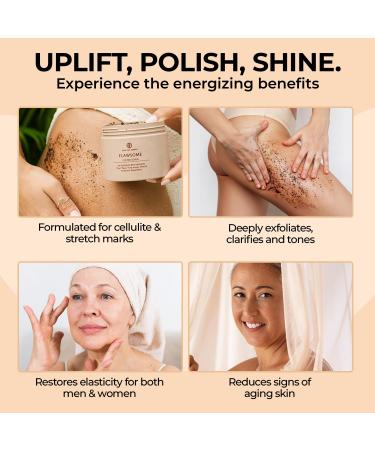 Flawsome 100% Natural Organic Arabica Ground Coffee Cellulite Reducing Body Scrub by Skin and Senses (11.5oz) With Vitamin E Carrot Seed Oil and Coconut Oil - Buy Online on GoSupps.com