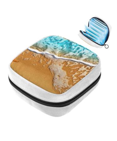GIAPB Sanitary Napkin Storage Bag Period Bag Tampon Bag Makeup Bag Pad Pouch Beach Starfish Background Color5338