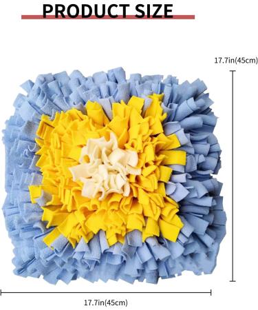Ieuumler Pet Training Snuffle Mat - 45x45 cm Blue & Yellow Slow Feeding Puzzle Toy for Dogs - Buy Online on GoSupps.com