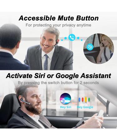 XVV Bluetooth Headset V5.1 - Wireless Earpiece with Dual-Mic for Driving/Business - CVC 8.0 Noise Canceling - iPhone & Android Compatible - Buy Online on GoSupps.com