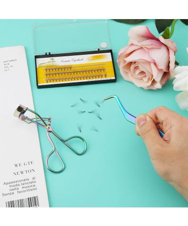 Lash Curler Tweezers Set 2 in 1 Stainless Steel Eyelash Tweezers with Eyelashes Curler Eyelash Applicator Tool for Women Girls Makeup Beginner & Makeup Artist (Colorful) - Buy Online on GoSupps.com