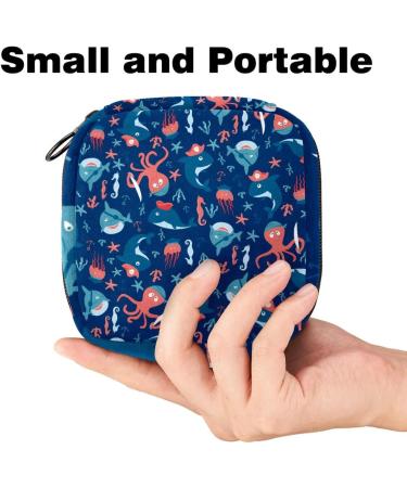 Shop Stylish Storage Bags for Women's Bandages & Menstrual Products Ocean Ocpotous Blue Dolphin & Shark Designs Portable & Multicolored for School & Office - Buy Online on GoSupps.com