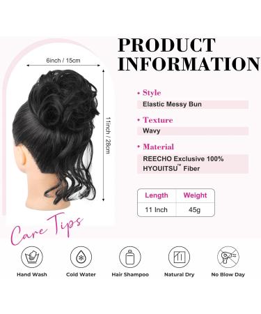 REECHO Black Synthetic Messy Bun Hair Piece Tousled Updo Scrunchie - Buy Online on GoSupps.com