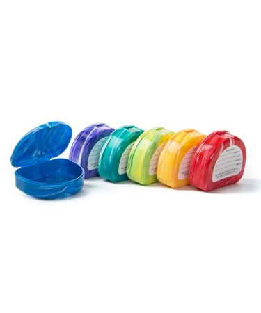 Marble Retainer Cases with Labels - Pack of 6 (colors may very)