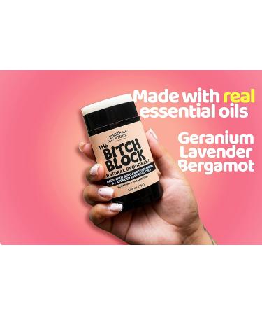 B!ch Block Natural Deodorant with Bergamot, Lavender & Geranium | Aluminum-Free with Essential Oils | 2.56 oz Stick - Paraben & Phthalate Free - Buy Online on GoSupps.com