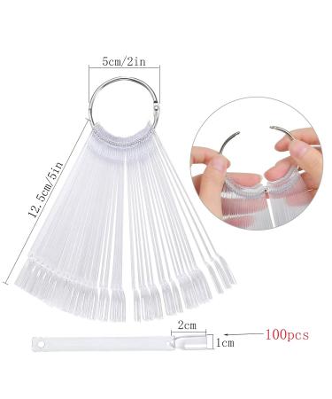 100 PCS Transparent Nail Polish Display Sticks - Nail Art Practice Tips & Color Plates - Buy Online on GoSupps.com