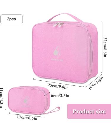 Keraneet 2-Piece Medication Bag | Dust-Repellent Portable Pharmacy Storage for Travel & Home - Pink - Buy Online on GoSupps.com