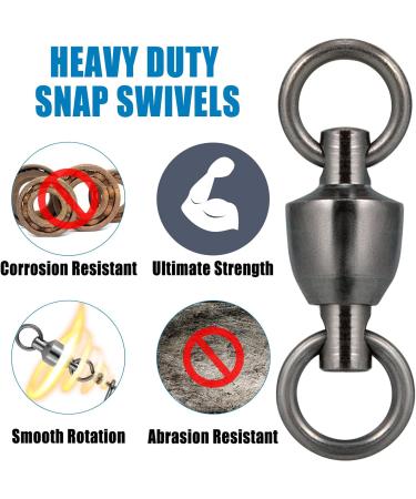 Dr.Fish Ball Bearing Swivels - Saltwater Fishing Tackle - Heavy Duty Black Nickel - 20 Pack #4-200LB - Buy Online on GoSupps.com