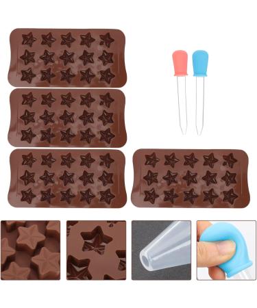 MAGICLULU 1 Set Chocolate Mold Ice Cube Gum Star Pie Pans Animal Stencils Star Shaped Candy Silicone Molds Silicone Ice Cube Molds Star Pasties Crayon Mold Baking Supplies Cake Silica Gel 21x10.5cm Brown - Buy Online on GoSupps.com