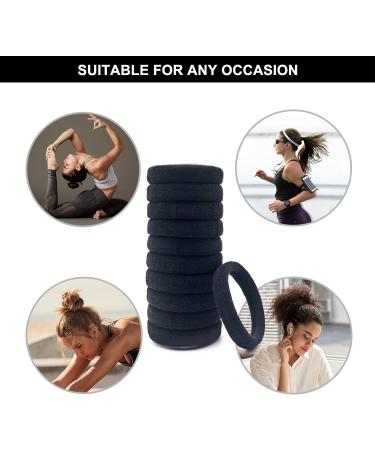 Yedtreg Hair Bobbles for Women 30 Pack Black Hair Ties No Damage Seamless Soft Hair Bands for Thick Curly Hair Strong Elastic Ponytail Holders Hair Accessories (Black Colour) - Buy Online on GoSupps.com