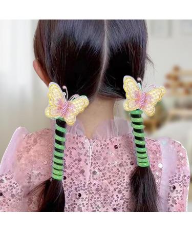 Phone Wire Hair Ties - Telephone Wire Hair Bands Hair Band Hair Tie | Girls Colorful Ponytail Hair Tie Colorful Hair Ties Stylish Hair Tie Hair Elastics Hair Bands for Girls Yellow - Buy Online on GoSupps.com