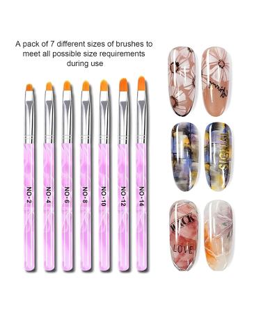Professional 7-Part Nail Art Brush Set with Nail Shaver - Perfect for Gel & Acrylic Nail Designs - Buy Online on GoSupps.com