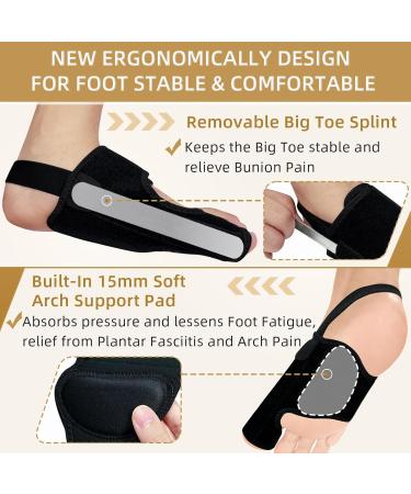 Buy Bunion Corrector with Arch Support - Relief for Plantar Fasciitis Hallux Valgus and Flat Feet | Adjustable Big Toe Straightener for Men & Women - Buy Online on GoSupps.com