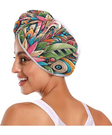 Super Absorbent Floral Hair Towel Set - Quick Drying Turbans for Women & Girls | 2 Pack - Buy Online on GoSupps.com