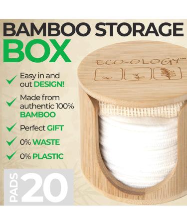 ECO-OLOGY 20 Reusable Makeup Remover Pads with Bamboo Storage Pot 100x Biodegradable Ear Buds and Cotton Laundry Bag. Reusable Cotton Pads for Cleansing or Removing Makeup - Buy Online on GoSupps.com