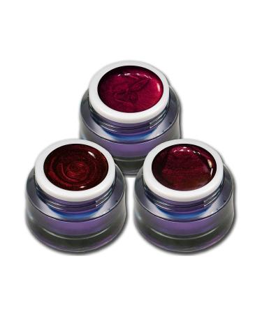 Color Gel Set Red Deluxe Metallic Red UV Gel Nail Gel 3x 5ml (Pack of 3)