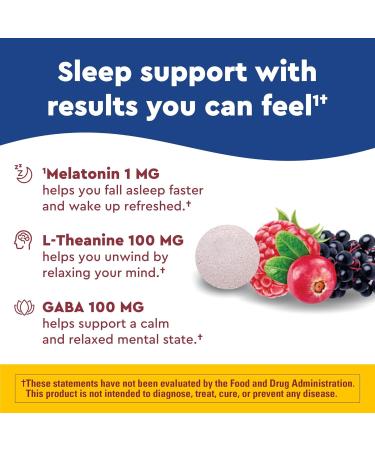 Nature Made Wellblends Back To Sleep Lower Dose Melatonin 1 mg L theanine 100 mg and GABA 100mg Sleep Supplement 40 Fast Dissolve Tablets 40 Count (Pack of 1) - Buy Online on GoSupps.com