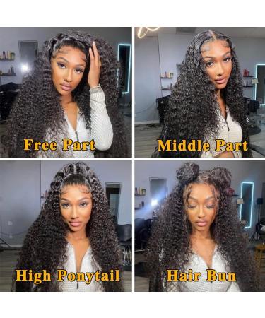 Blomas Deep Wave 28 Inch Human Hair Lace Front Wig for Black Women - 180% Density, Pre-Plucked with Baby Hair, Transparent Lace Frontal - Curly Hair Wig - Buy Online on GoSupps.com