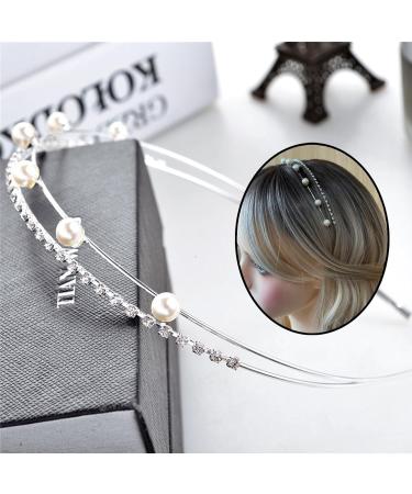 Bride Headband Pearl Rhinestones Hair Bands Bridal Wedding Headbands Bridesmaid Flower Girl Elegant Tiara Hair Accessories for Women & Girls Non-slip Prom Party Hairband - Buy Online on GoSupps.com