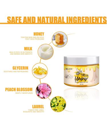 Foot Repair Moisturizer Honey Milk Wax Foot Cream Cracked Heel Repair Cream Deep Moisturizer with Natural Plant Essence Red - Buy Online on GoSupps.com