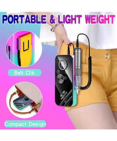 35000RPM Rechargeable Professional Nail Drill Machine for Acrylic Nails - Portable Cordless Efile with Bits Kit for Manicure - Green - Buy Online on GoSupps.com