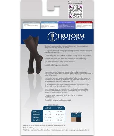 Truform Women's Compression Stockings 20-30 mmHg - Knee High Open Toe Opaque Beige XL (Pack of 3) - International Shipping Available - Buy Online on GoSupps.com