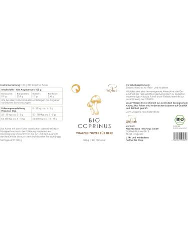 Buy Organic Coprinus Comatus Powder for Animals 300g Vital Mushrooms Pure Crowding Powder Highest Quality 1 Can - Buy Online on GoSupps.com
