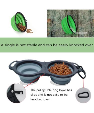 Portable Travel Dog Bowl - Collapsible Silicone Pet Bowl for Food & Water | Ideal for Hiking & Walking - Gray - Buy Online on GoSupps.com