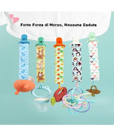 Pacified Chains Set - 5 Pacifiers Clips & Holders for Baby Boys & Girls | International Shipping - Buy Online on GoSupps.com