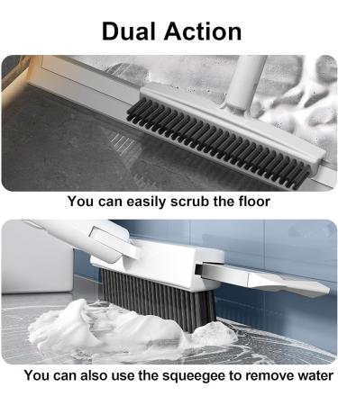 RRRYYYZZ Silicone Broom 2 in 1 Scrape and Heavy-Duty Stiff Bristle Scrubber Brush Silicone Brooms for Floor Cleaning Garage Floor Squeegee for Smooth Floors Rugs Windows - Buy Online on GoSupps.com
