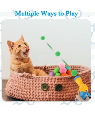 Buy Wllhyf Interactive Cat Toy Ball Launcher - Plush Shooter with 50 Pom Pom Balls for Training & Play - Perfect for Cats - Yellow - Buy Online on GoSupps.com