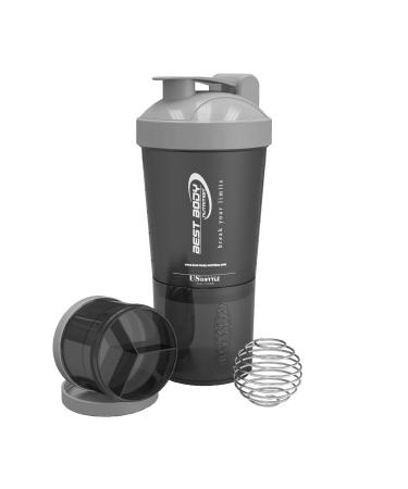 Best Body Nutrition Protein Shaker - US Bottle - Black/Silver - Protein Shaker - BPA free - 600 ml Black/Silver 600 ml - Buy Online on GoSupps.com