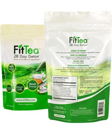 FitTea 28 Day Detox Tea for Weight Loss - Clinically Tested Slim Tea for Men and Women - Buy Online on GoSupps.com
