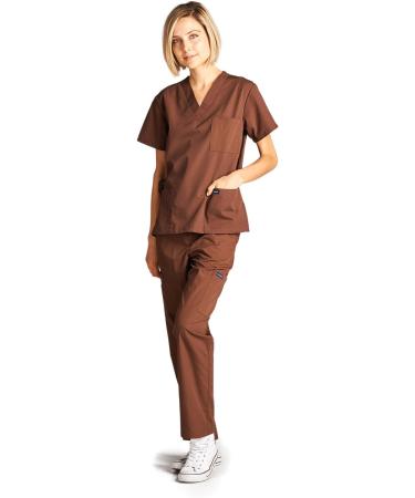 Dagacci Unisex Brown XXXL Medical Scrub Set - Top and Pant for Men and Women - Buy Online on GoSupps.com
