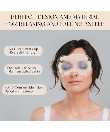 100% 22 Momme Mulberry Silk Sleep Mask - Weighted 3D Blackout Eye Cover for Lash Extensions | Adjustable Strap for Men & Women - Rose Gold - Buy Online on GoSupps.com