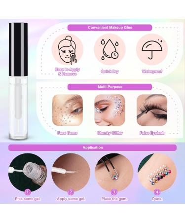 Holographic Chunky Glitter Set - 8 Glow in The Dark Colors with Glue for Body Face Nail & Hair Makeup | Perfect for Concerts Festivals & Rave Parties - Buy Online on GoSupps.com