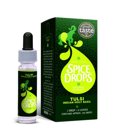 Holy Lama Spice Drops Tulsi Extract - Great Taste Award. Natural Cooking Ingredient. Savoury Thai Asian Salad Recipes 1 x 5ml Bottle Single 5ml