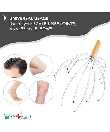 ANDALUS Scalp Massager - Handheld Head Scratcher for Stress Relief and Deep Relaxation (Gold) - Buy Online on GoSupps.com