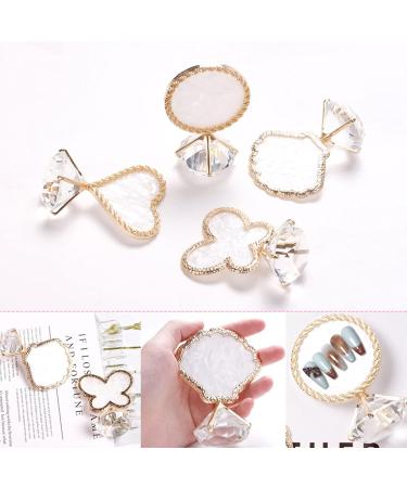 Heart Shaped Resin Nail Art Palette | Portable Nail Tip Gel Polish Display Stand | Home Salon & Art Painting Tool with Gold & Silver Edges - Buy Online on GoSupps.com