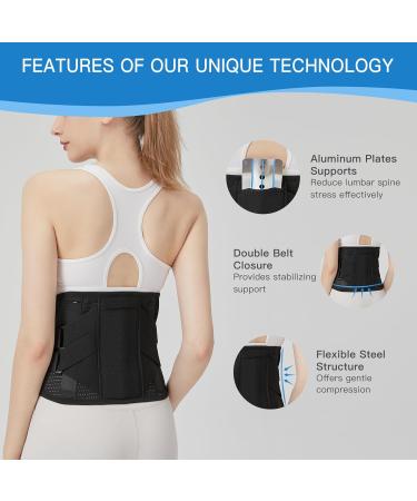 Back Support Belt for Pain Relief | Scoliosis Lumbar Support Brace | Medium Size for Men & Women - Buy Online on GoSupps.com