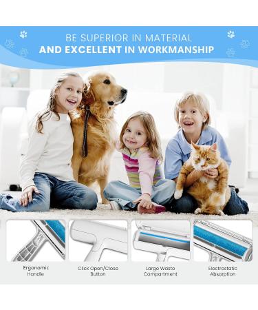 Pet Hair Remover Lint Roller - Portable Cat and Dog Hair Removal Tool Multi-Surface Lint Brush Reusable Lint Roller for Pet Hair for Laundry Furniture Clothing Car Seat Carpet Bedding Sofa Cleaning - Buy Online on GoSupps.com